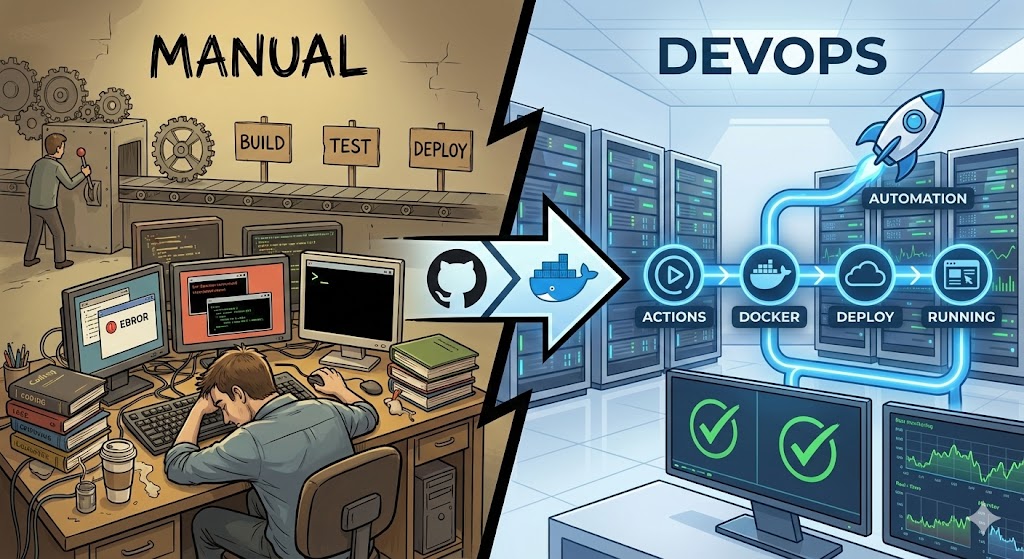 Từ Manual đến DevOps: Hướng dẫn CI/CD tự động Deploy với GitHub Actions & Docker